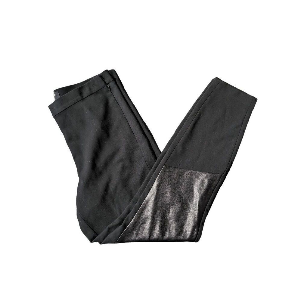 Banana Republic Devon Legging With Faux Leather Accent Black Women's Size 6